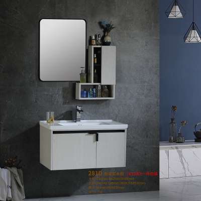 New style ChaoZhou factory black marble countertop single basin bathroom vanity wood waterproof bathroom storage cabinets