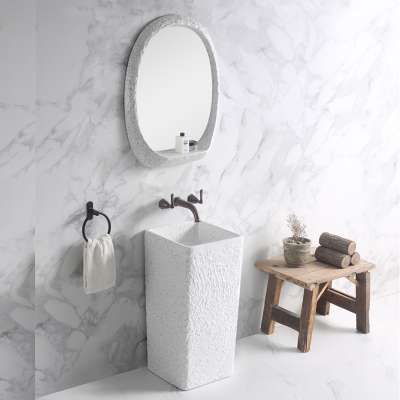 White luxury style Northern european high quality nice and low price floor standing basin sinks wash new ceramic basin pedestal