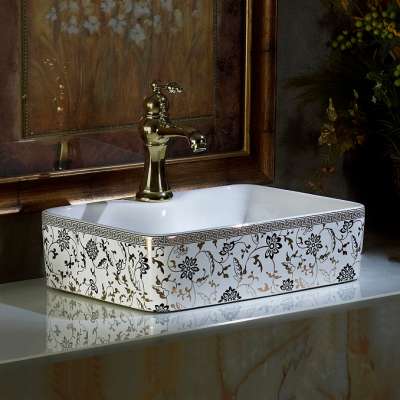 High quality bathroom vanity sink single hole ceramic electroplating hand wash basin or lavabo