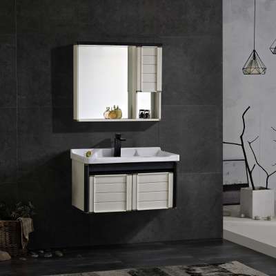 New modern style high quality cheap cabinets with light mirror sink furniture hand wash basin low price aluminum bathroom vanity